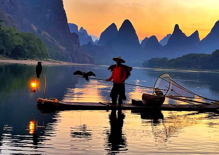 On foot beside the Li River